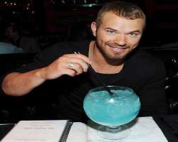 Kellan Lutz consuming alcohol